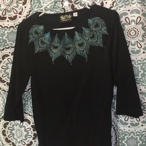 Bob Mackie Embroidered tunic top XS